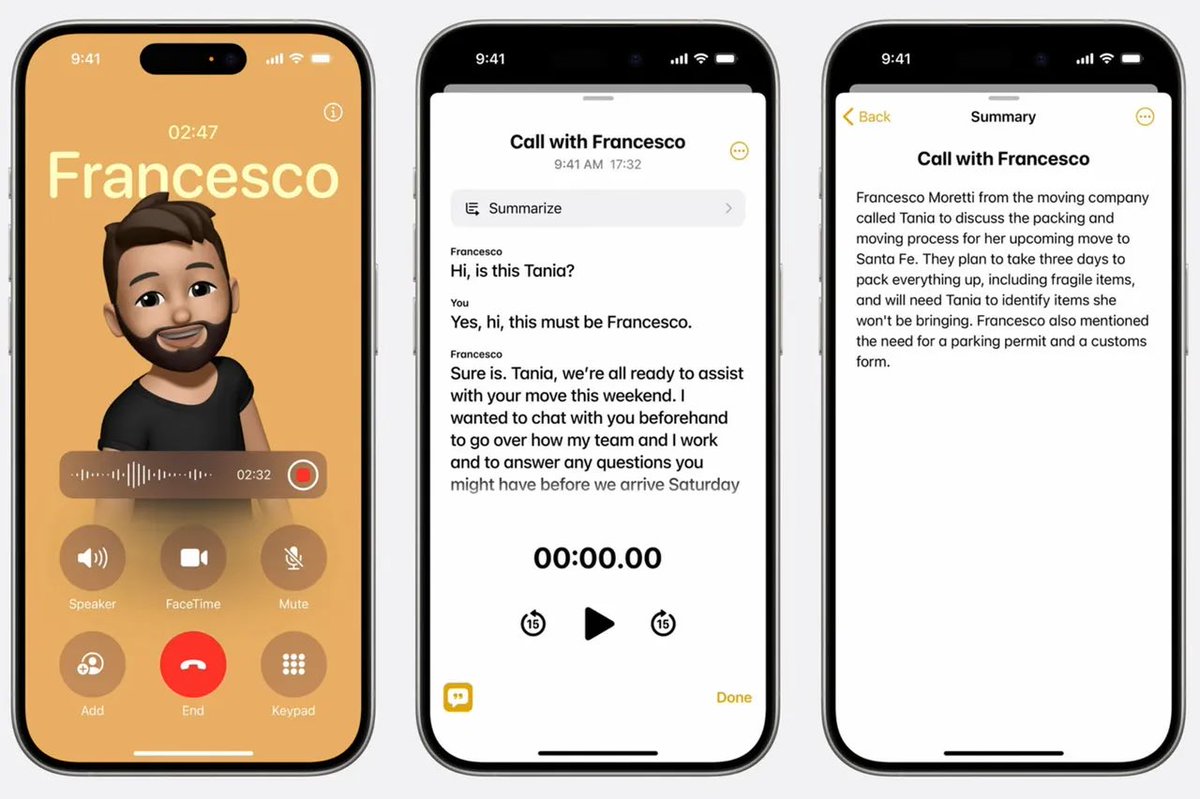 Fahad081180's tweet image. iOS 18 finally includes native call recording ☎️ 

Do you plan on using this feature?
#iOS18 #iOS18Beta5