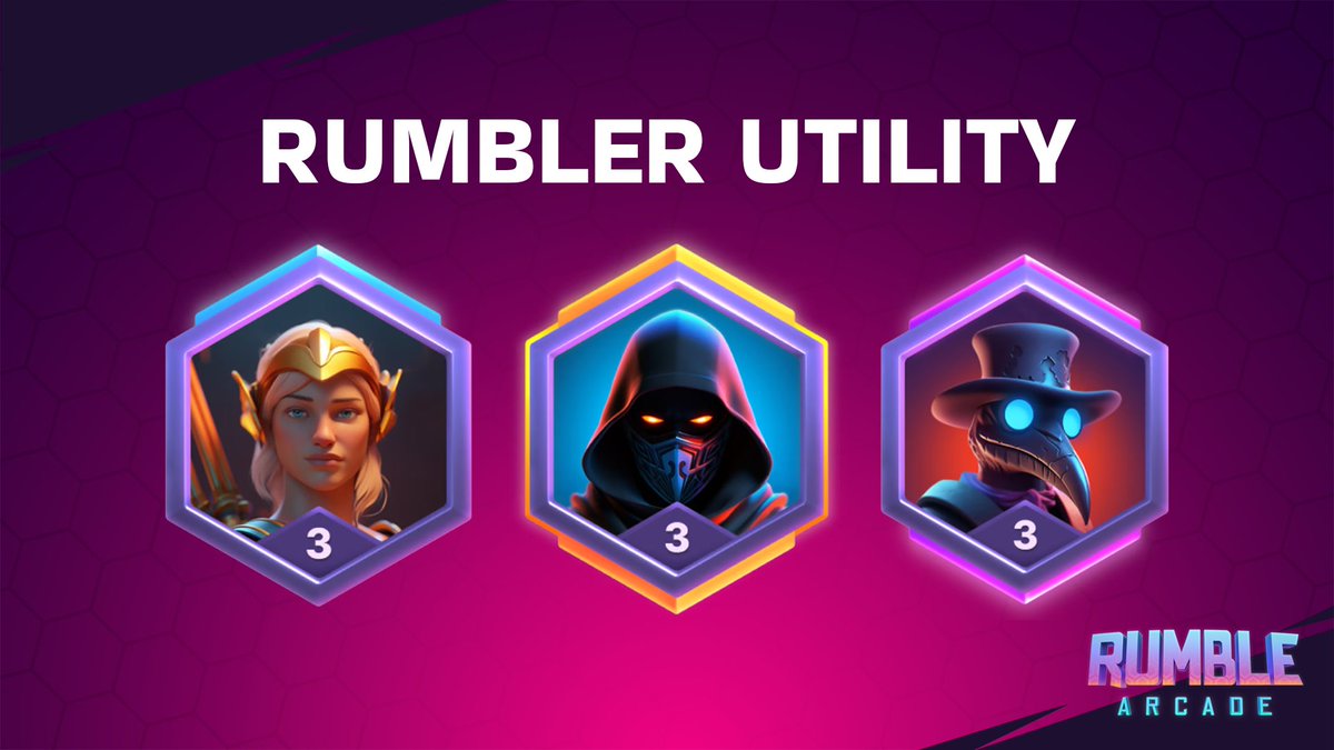 What’s a solid way to integrate NFTs into a game?🤔

Meet the Rumblers.🥊

Rumble Arcade revolves around these fighting characters.

🔸 Collect them
🔸 Build teams of 8
🔸 Battle other players!

🔹Each comes with a unique set of skills &amp; perks.🦸
🔹They unlock synergies and combo