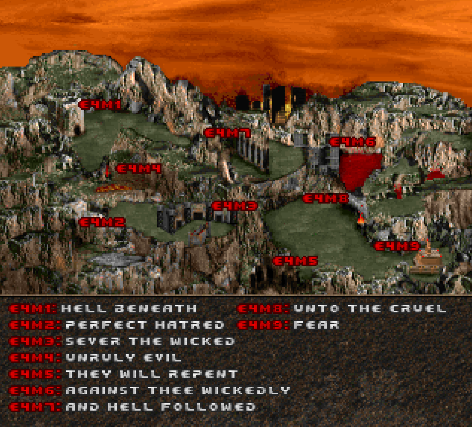 #Doom Fan-made Thy Flesh Consumed Intermission Screen Map Guide