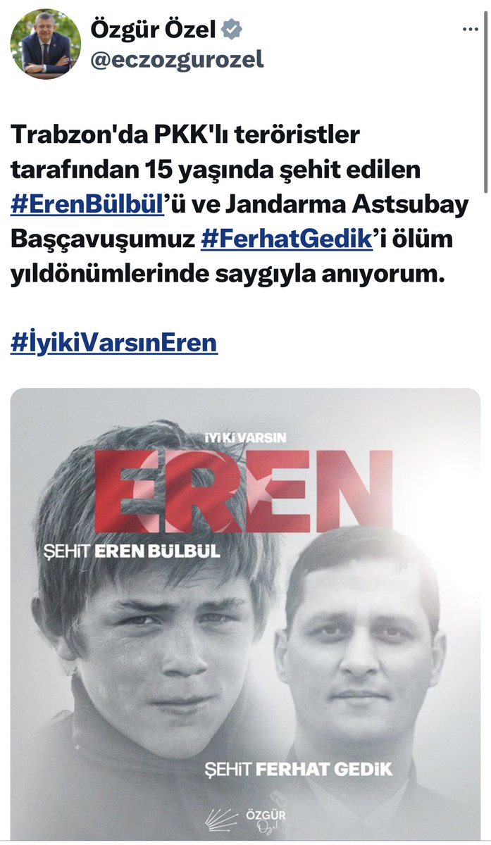 nedimsener2010's tweet photo. PKK’nın siyasi ayağı PKK/HDP-DEM ile seçim işbirliği yap, TBMM’de beraber tezkereye “hayır” de, bölücü operacı eli öp, “PKK sizi tükürüğü ile boğar” diyenlerle poz ver, PKK’lı Demirtaş’ı öv, hapiste çalışma ziyaretine gideceğini açıkla sonra da PKK’nın katlettiği 15 yaşındaki Eren için mesaj yayınla….
Utanmıyorsunuz, ikiyüzlüsünüz @eczozgurozel @ekrem_imamoglu