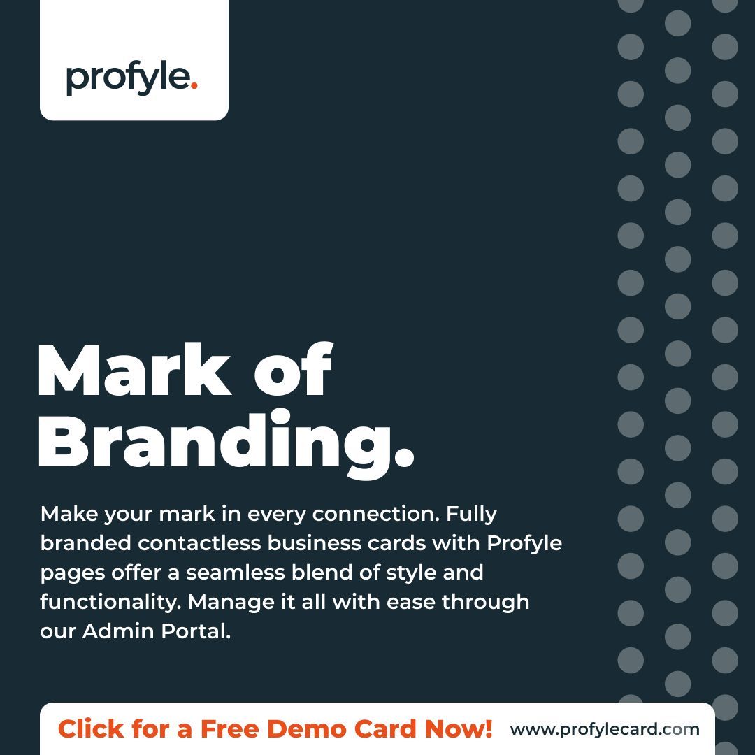 profylecard's tweet image. Make your mark with every connection! Our fully branded contactless business cards blend style and functionality seamlessly. Manage it all with ease through our Admin Portal. #Branding #DigitalBusinessCards #Networking go.profyle.cards/zCN8uR