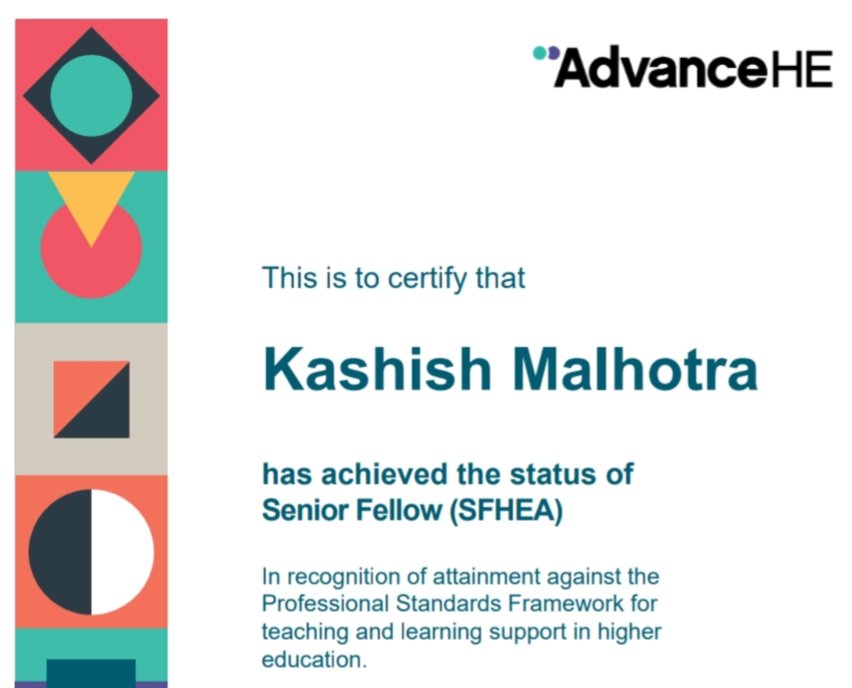 Kashish Malhotra (@drkashishm) on Twitter photo Grateful to have been awarded the Senior Fellowship #SFHEA from <a href="/AdvanceHE/">Advance HE</a> <a href="/UoB_HEFi/">UoB HEFi</a>
Huge thanks to <a href="/drpunith/">Punith Kempegowda</a>, @SimbaComics team and my dear colleagues for their unwavering support and commitment during all these years.
#AdvancingMedEd #AdvancingPatientCare Grateful to have been awarded the Senior Fellowship #SFHEA from <a href="/AdvanceHE/">Advance HE</a> <a href="/UoB_HEFi/">UoB HEFi</a>
Huge thanks to <a href="/drpunith/">Punith Kempegowda</a>, @SimbaComics team and my dear colleagues for their unwavering support and commitment during all these years.
#AdvancingMedEd #AdvancingPatientCare