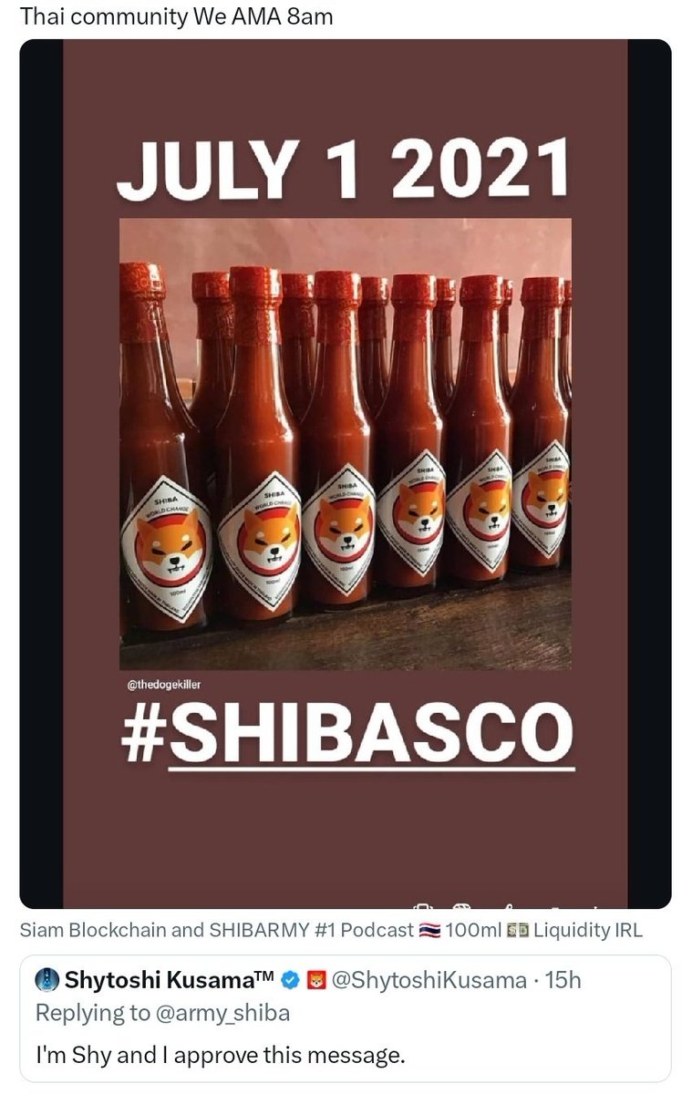 bigdblockchain's tweet photo. @mad2big BABIES LOVE 100ML #SHIBASCO https://t.co/9PiOJEc2PL