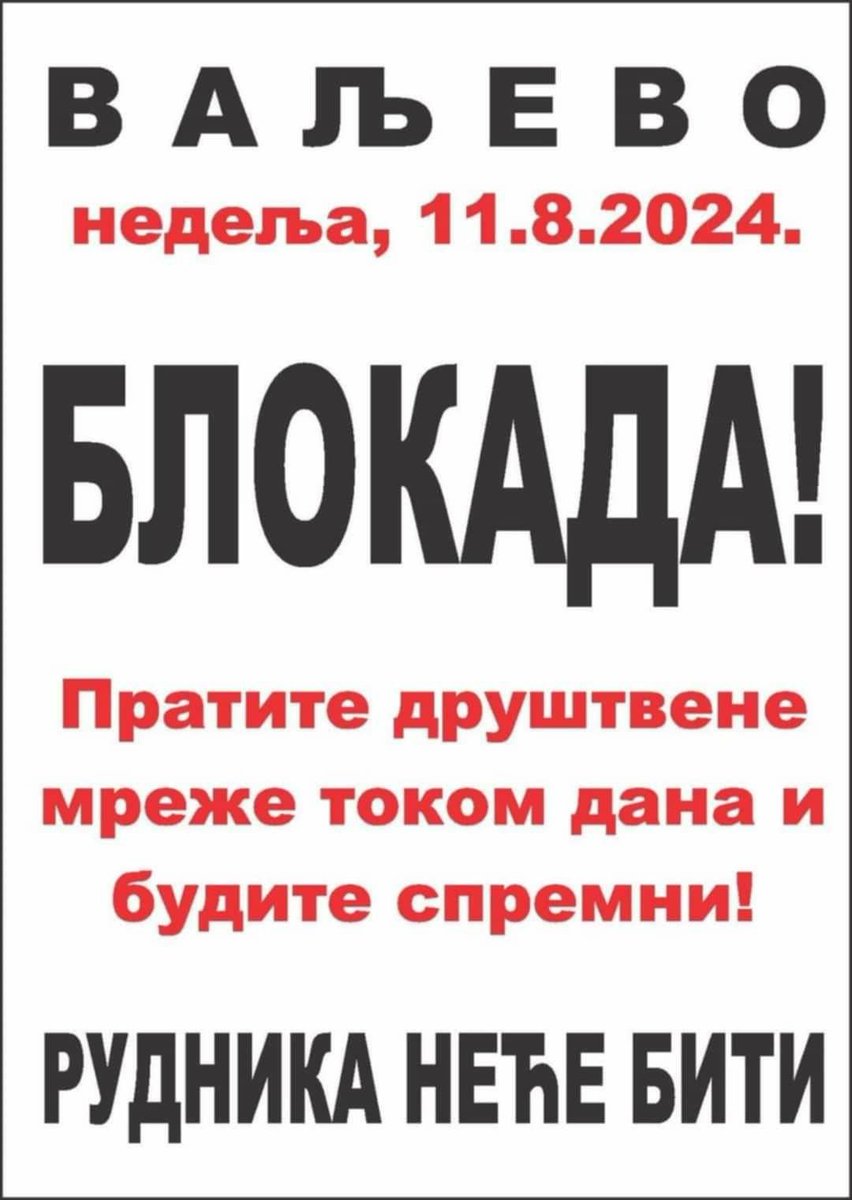 UdruzenjeOSNA's tweet image. BLOKADE❗❗❗
Svuda po Srbiji❗
Zovite, delite, samoorganizujte se❗❗❗