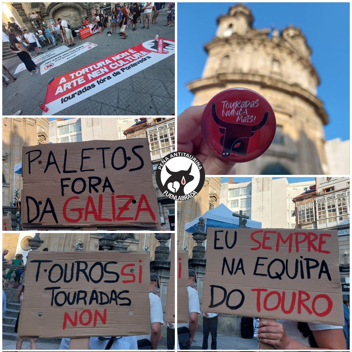 Nuestrxs amigxs de <a href="/TouradasforaPtv/">TouradasFóradePtv</a> ayer hicieron una movilización maravillosa dando voz a quien no la tiene 🖤
#tauromaquiaabolicion #noalmaltrato 
#stoptortura
#tauradasnuncamais
#NoALaTauromaquia