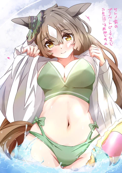 #ウマ娘 #サトノダイヤモンド サトノ家プライベートビーチではしゃぐダイヤちゃん 