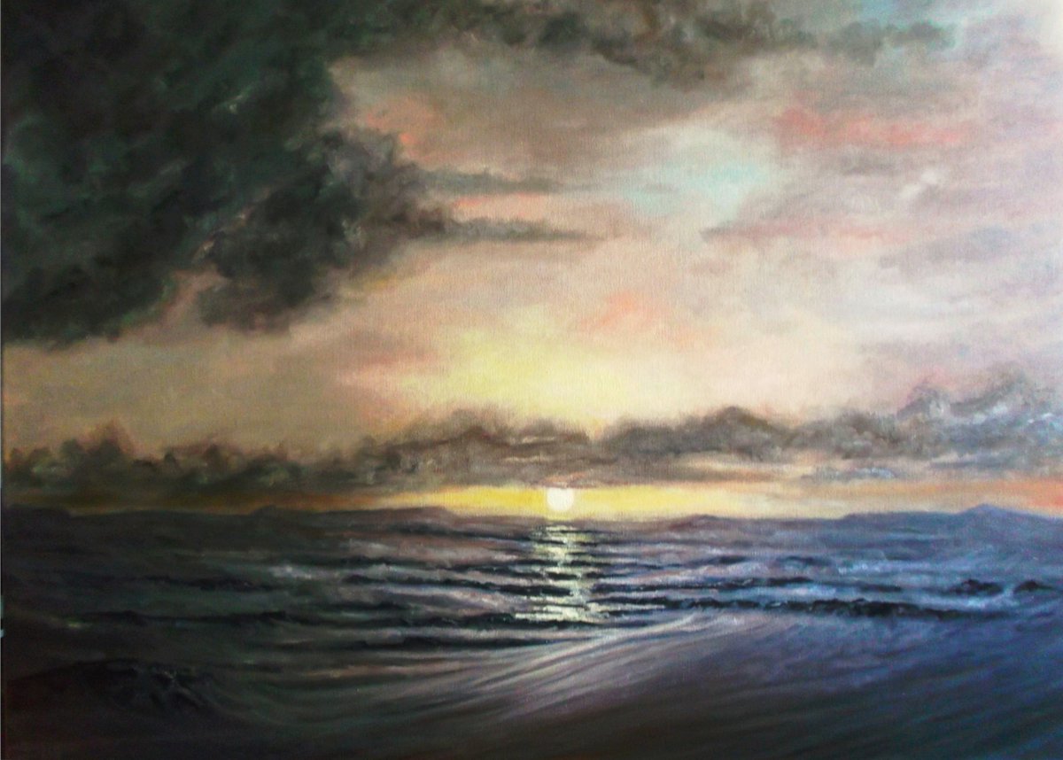 Ultima luz, óleo sobre lienzo 92 X 65 cm. Paisaje polar, el último amanecer antes de la larga noche.
ymb-arte.com/ultima-luz-ole…