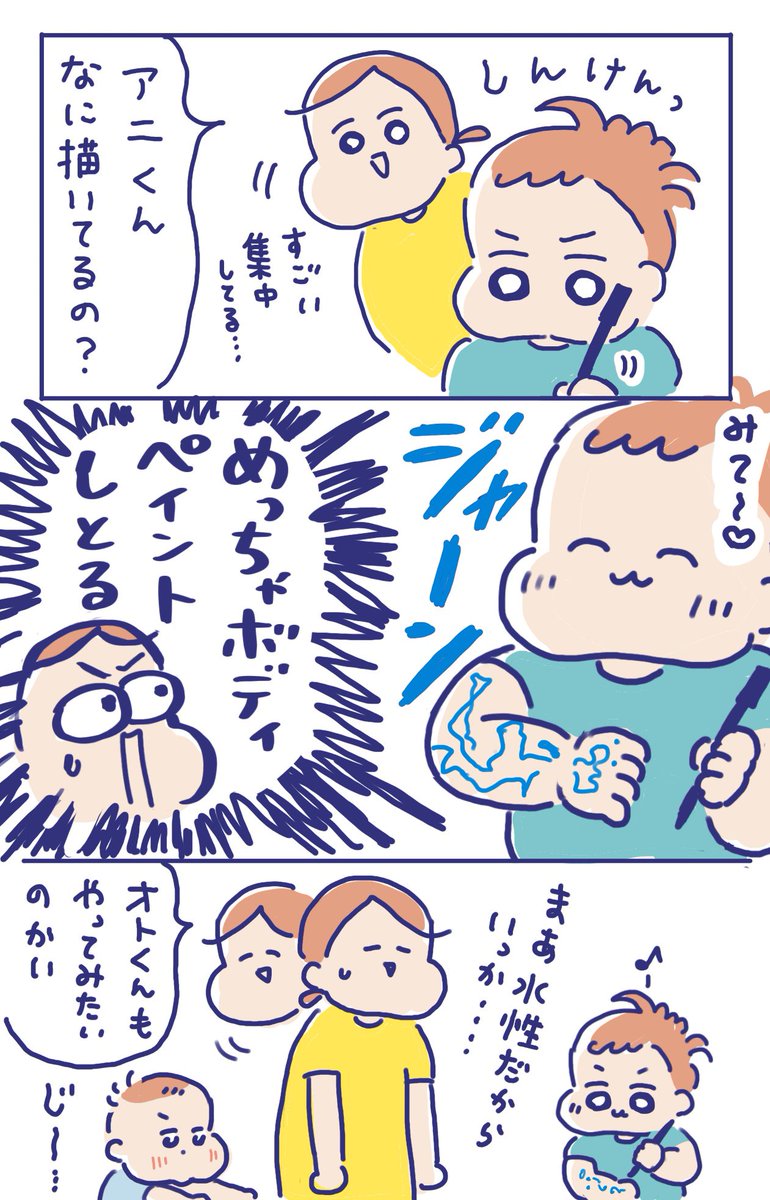 はみだし家のお絵かきの時間は自由奔放です😂

#育児漫画 
