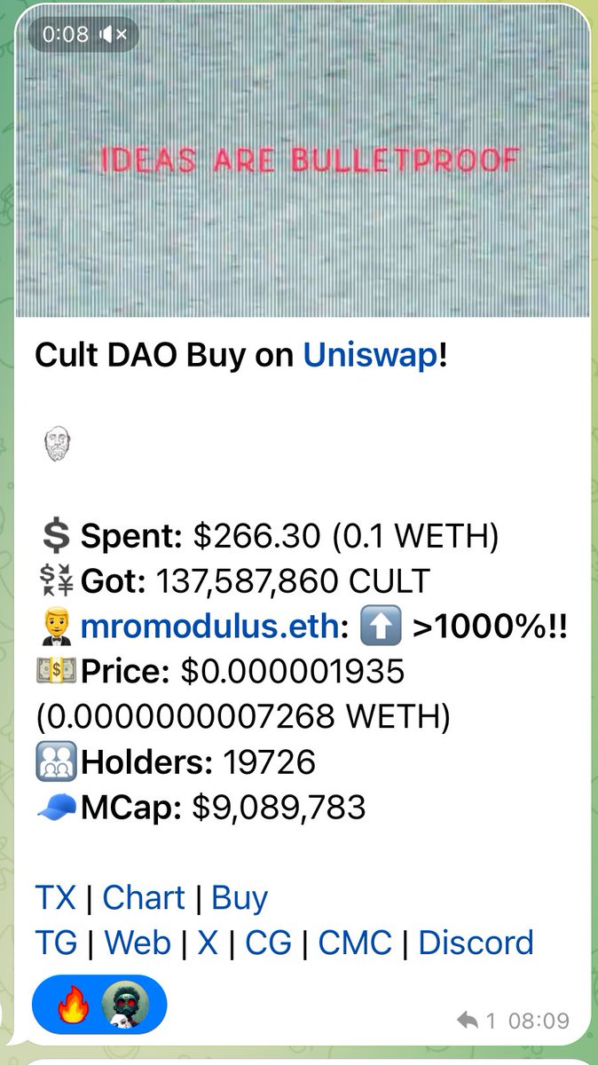 bmadecult's tweet photo. So MrO just bought a bag of $CULT ๐ฉธ
What is he up to? ๐ค https://t.co/WkYOeeybi3