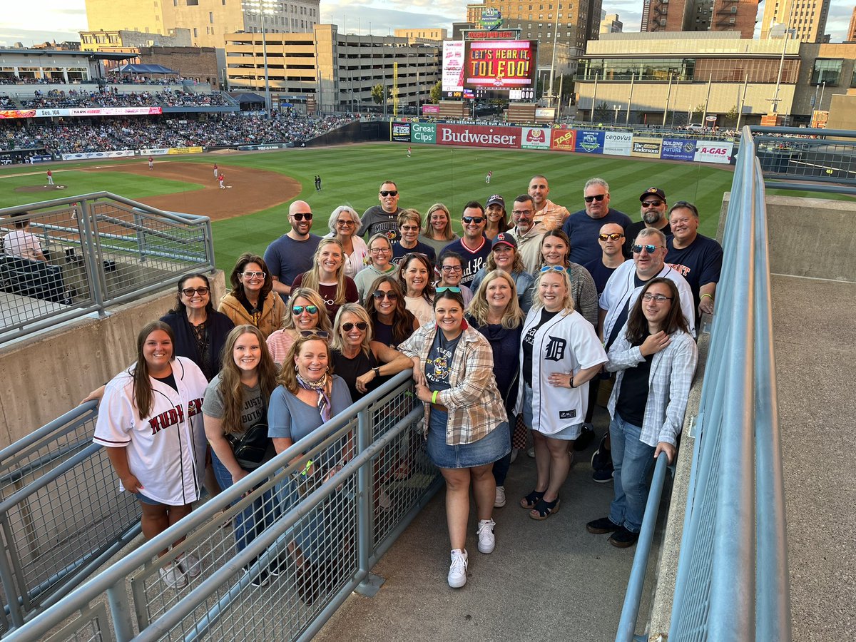 Great looking group of staff ready to start the school year and the Hens got the win in extra innings! We R one!