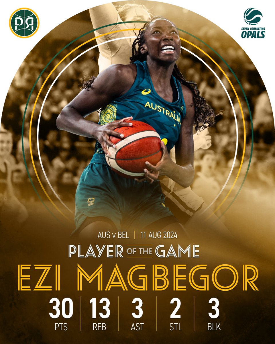 We just witnessed "The Ezi Game!"

Take a bow Ezi Magbegor🏀🇦🇺🥉💪

#AussieHoops #Bronze #Paris2024 #Basketball