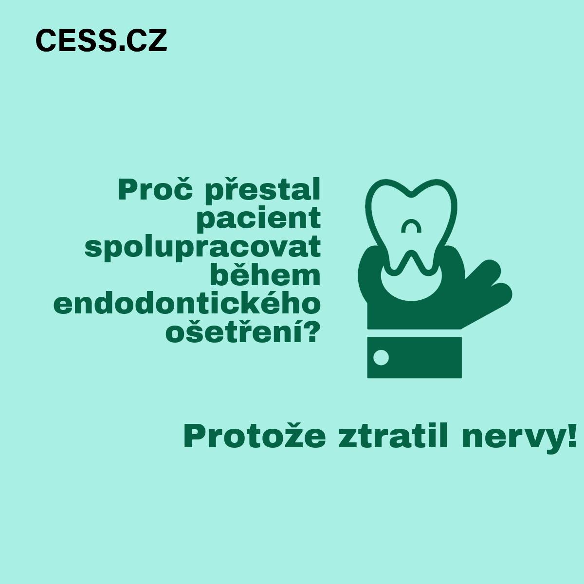 cess_cz's tweet photo. Proč pacient přestal spolupracovat během endodontického ošetření? https://t.co/6dT3aafspI