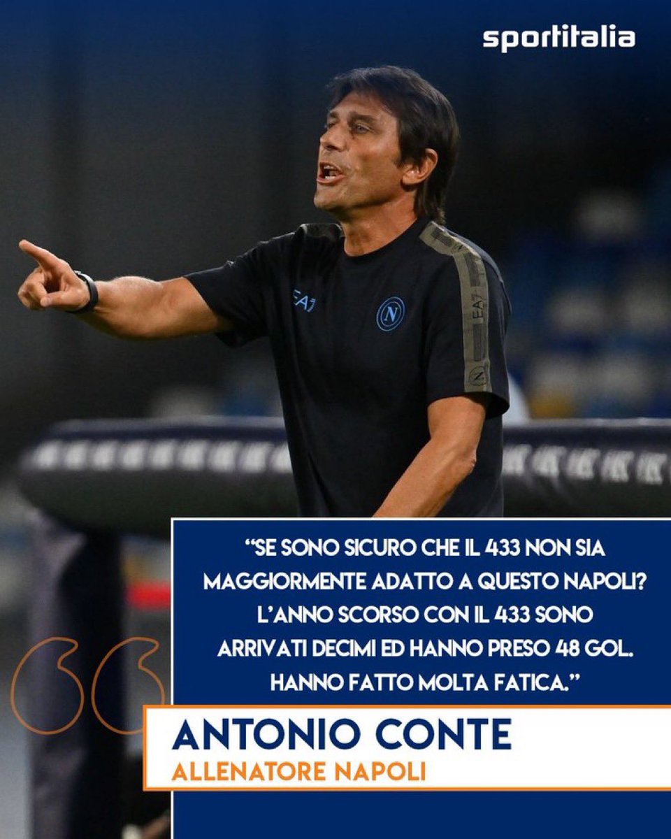 pisto_gol's tweet photo. Nel post #NapMod a precisa domanda sulla disposizione, #AConte ha risposto che con il #433 il #Napoli è arrivato 10^ma ha dimenticato di ricordare che negli ultimi 20anni gli azzurri hanno ottenuto i loro migliori risultati con una linea difensiva a quattro. Compreso lo Scudetto .