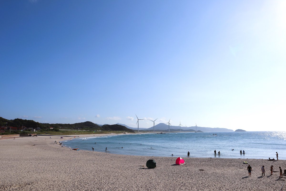 島根の海の美しさ #黒松海岸 #江津市 #江津東ウィンドファーム風力発電所