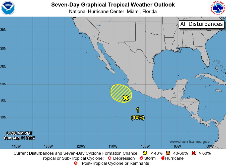 LimWeather's tweet photo. D89 EPAC #HurricaneSeason2024 8am EDT
#Invest98E has a 10% chance to become a TC in 2 and 7 days, likely to stay away from landmasses like #Mexico
#Wxtwitter #Wxx #Tropicswx #HurricaneSeason #Invest98E #EP98 #98E #Gilma https://t.co/NX16Jw4qzY
