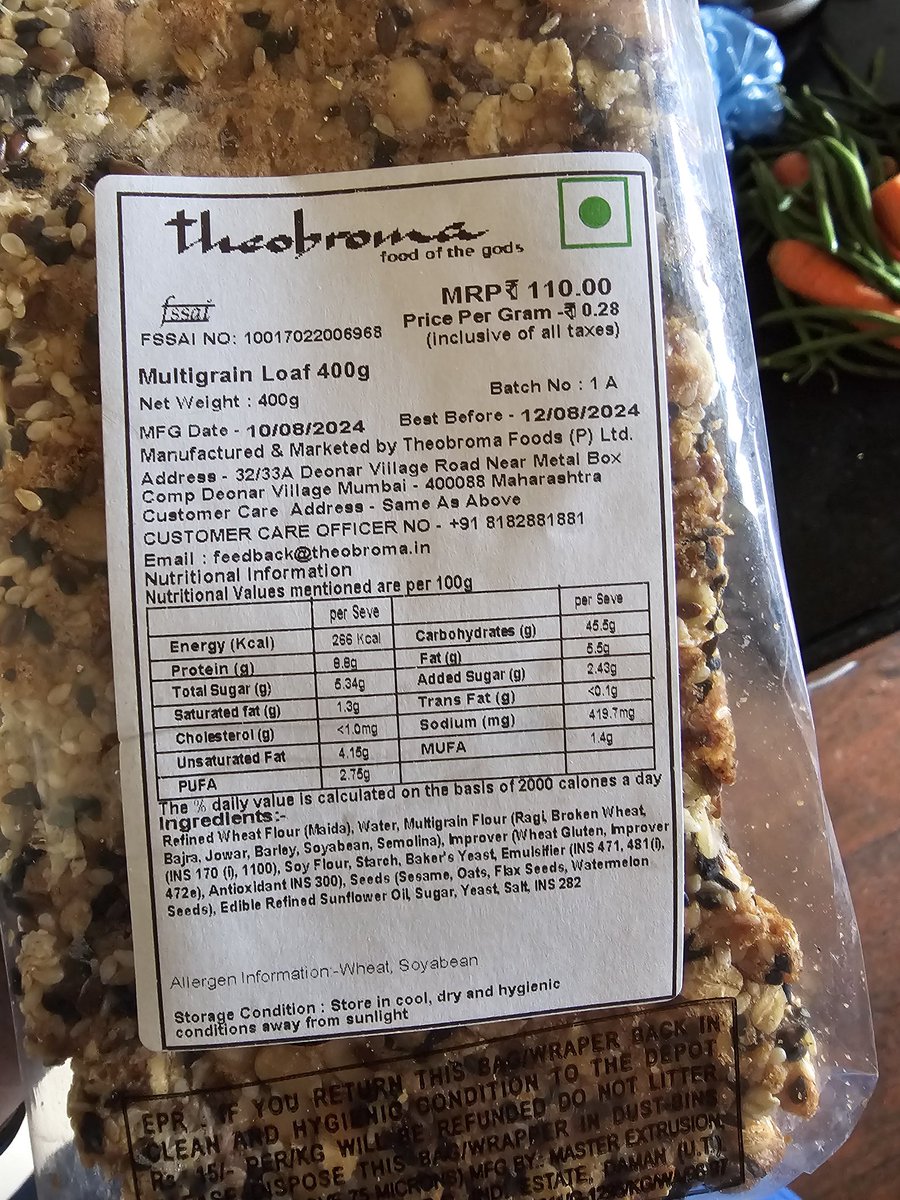 chefkucks's tweet photo. Purchased from theobrama pune on zomato today. The bread supplied is hours from expiry and I've only been made to do dodge between @TheobromaIndia &amp; @zomatocare. No one is willing to take onus or replace it with a fresh supply. You both suck on customer service #6078853675 https://t.co/C5aChAkXgk