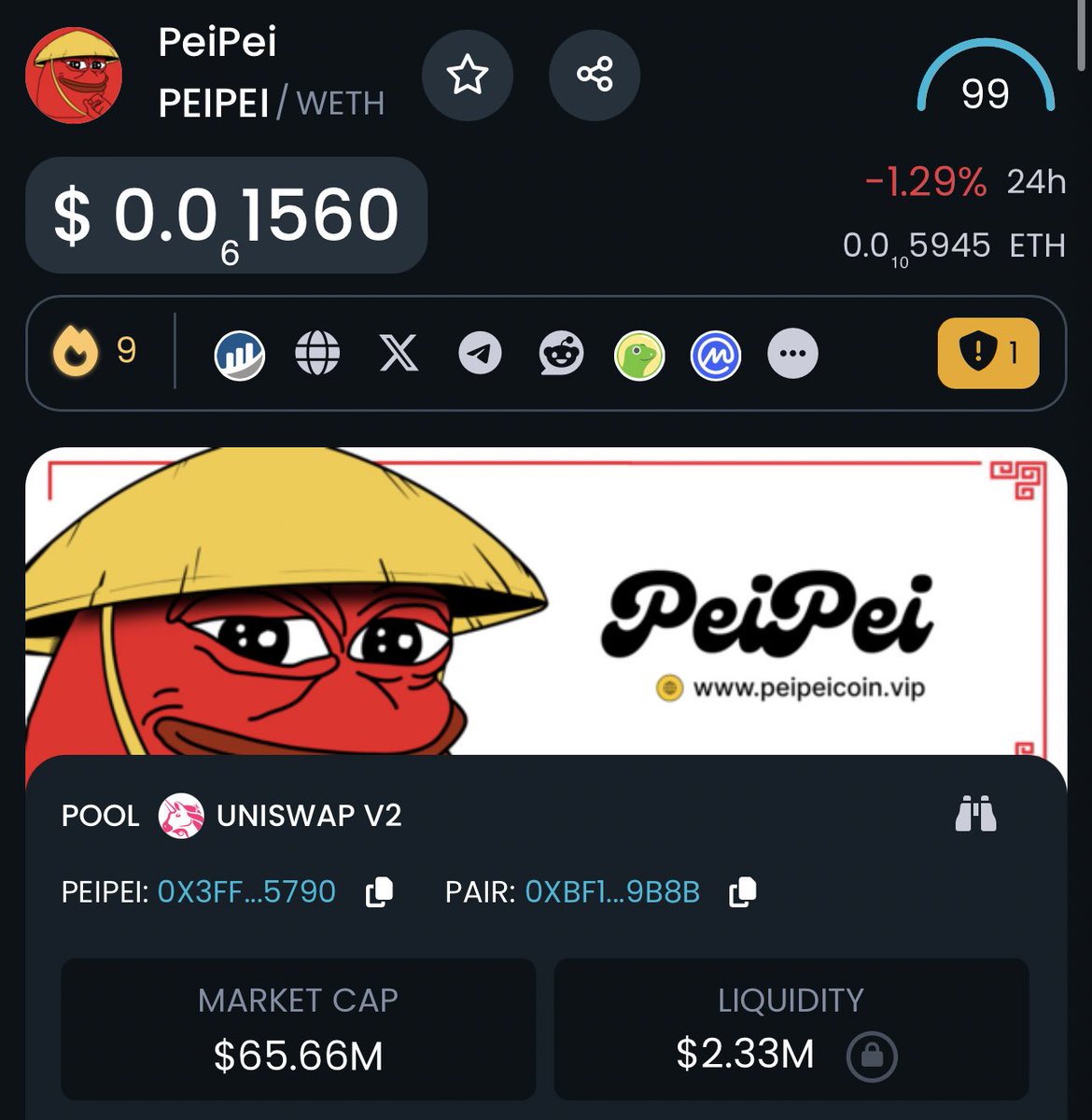 CryptoGerla's tweet photo. $PEIPEI | @Peipeierc20 

Accumulating more around these levels 🥷 https://t.co/kS6gL65uX9