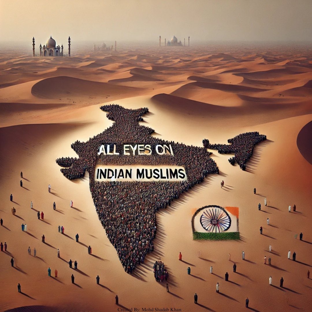 Adab Doston,

In the wake of escalating violence against Muslims in India following recent unrest in Bangladesh, the hashtag #AllEyesOnIndianMuslims has become a powerful call to action.

Sadly, the initial image used in the campaign had a minor typo, but we've since updated it