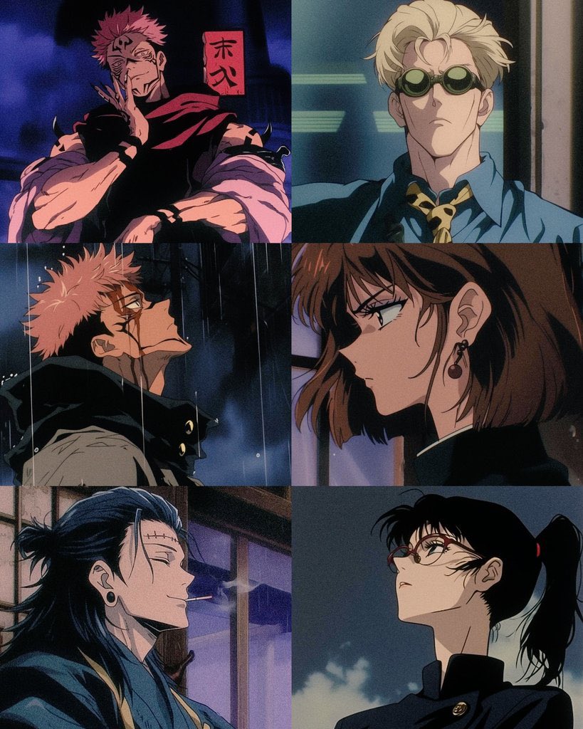 JJKcontents's tweet image. Jujutsu Kaisen in 90’s style