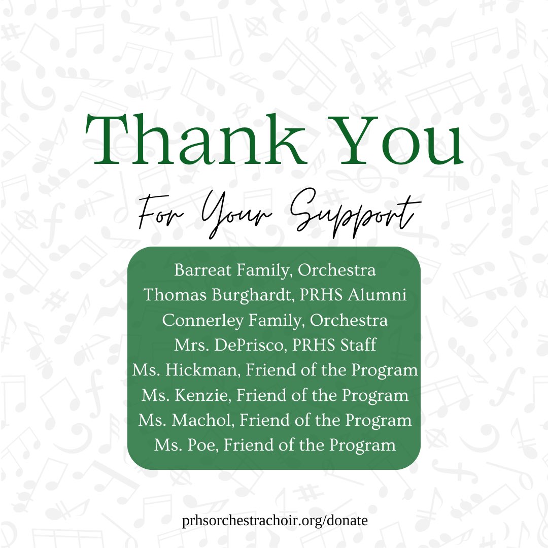 PRHSOrch_Choir's tweet photo. Before our school year begins we would like to thank the following people who purchased items from our Amazon Wishlist! Your support supplied us with $575 worth of resources! 

Interested in supporting the PRHS Orchestra &amp; Choir? Visit https://t.co/RKHaa5cd0m to learn more! https://t.co/SG7Upj62jZ