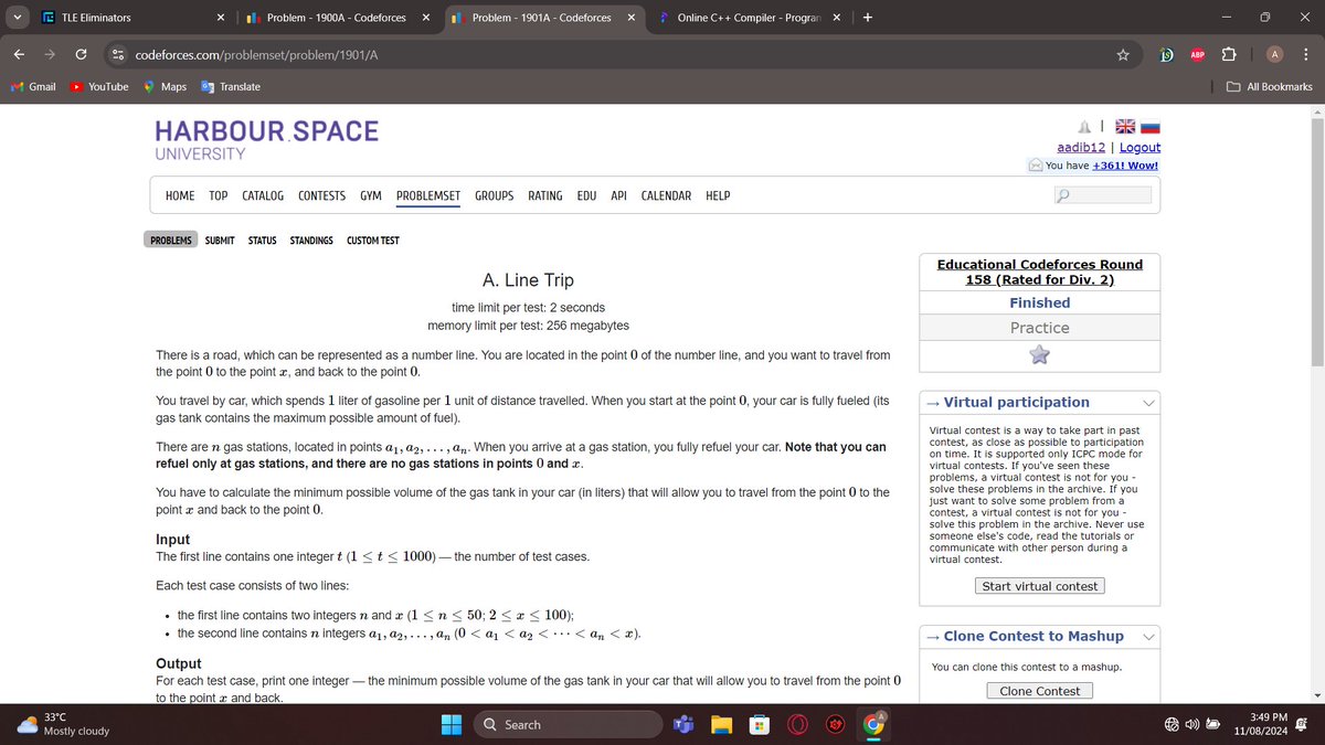 code_with_AB's tweet photo. Day 16
Solved question 11 (container with most water) and 16 (3 sum closest)

Day 17
Solved 2 codeforces (800 rating) problems and gave the div 1 &amp; 2 contest, ngl codeforces is challenging.

#leetcode #consistency https://t.co/KgffnqL8NO
