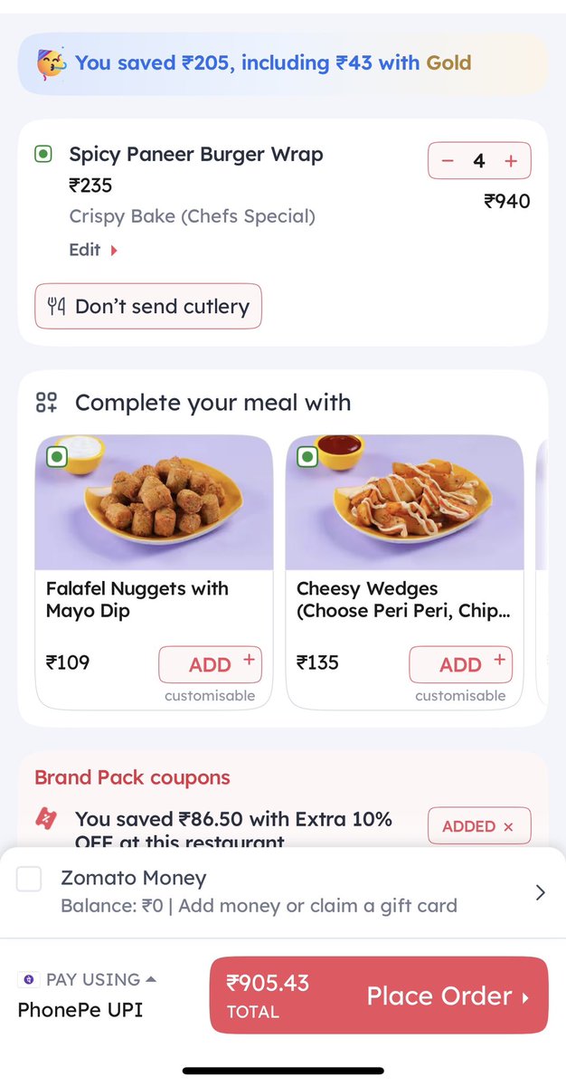 imarunjadad's tweet photo. See the major difference between Eat sure &amp; zomato even prices are same .it shows completely fiasco from zomato end.
Same food zomato is selling at 950 while eat sure is on 490
@zomato @zomatocare @eatsurenow https://t.co/5B5xBfJqwO