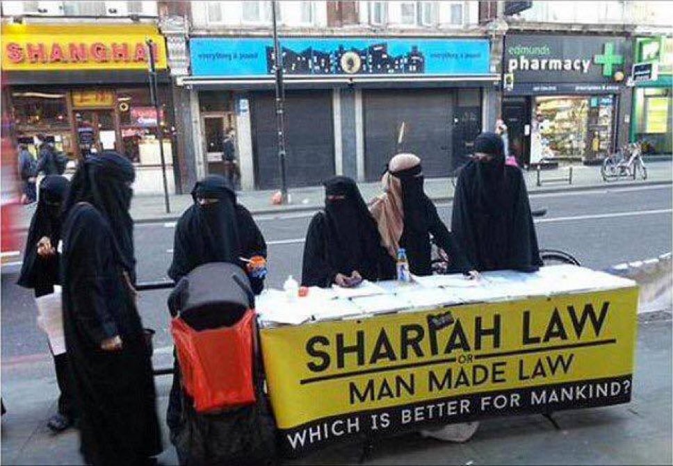 Radical Islamist women promoting Sharia law in London.

Supporting Sharia law in Western countries should lead to an automatic deportation. Agree?