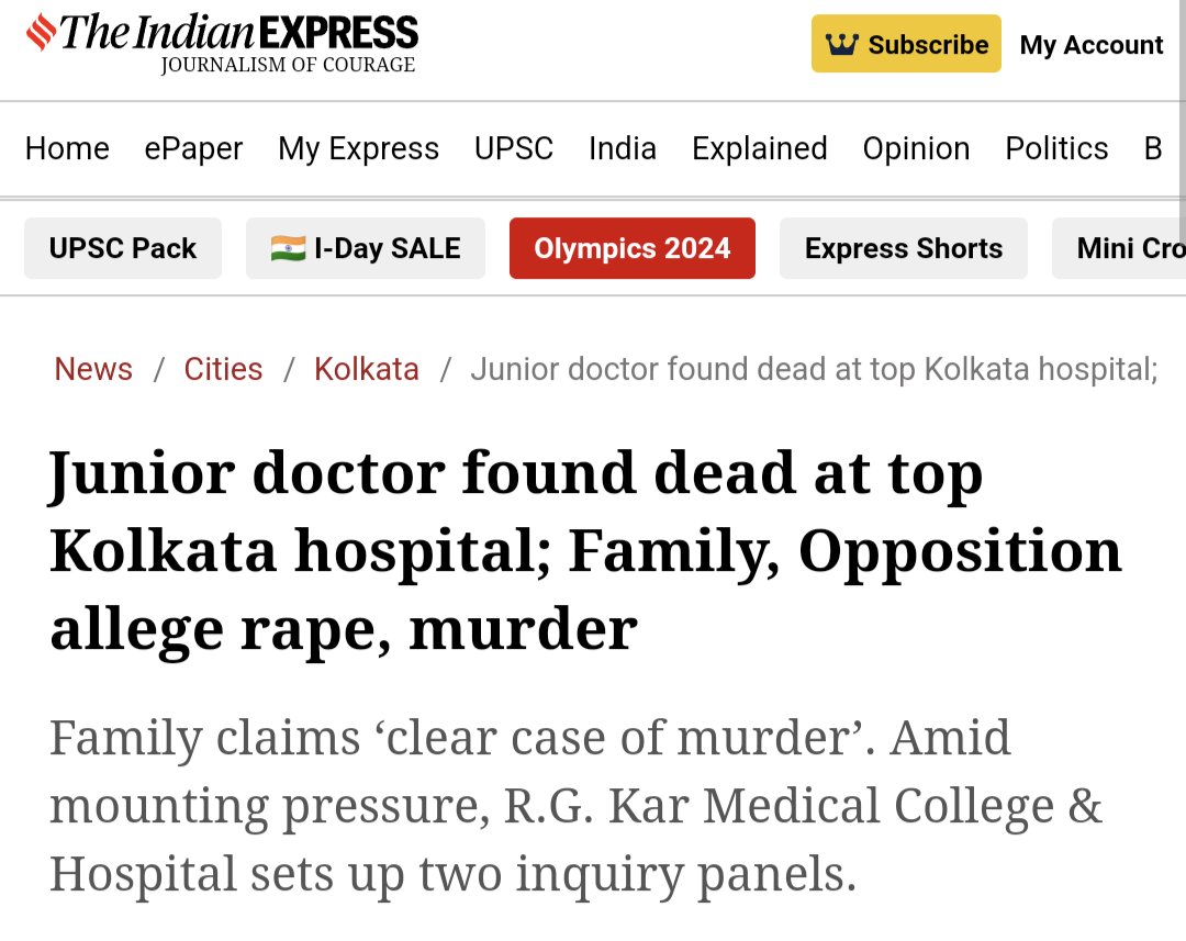 RawfunRafay's tweet photo. The Indian propaganda media keeps claiming that Hindus aren't safe in Bangladesh. But look at what's happening in their own country, in Kolkata—a horrific incident where a female doctor was brutally raped and murdered. Yet, there's hardly any discussion about it!
#IndiaNews https://t.co/xwLNbShpvv