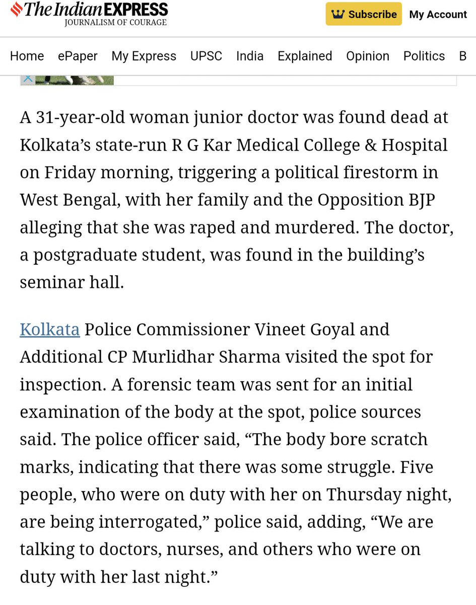 RawfunRafay's tweet photo. The Indian propaganda media keeps claiming that Hindus aren't safe in Bangladesh. But look at what's happening in their own country, in Kolkata—a horrific incident where a female doctor was brutally raped and murdered. Yet, there's hardly any discussion about it!
#IndiaNews https://t.co/xwLNbShpvv