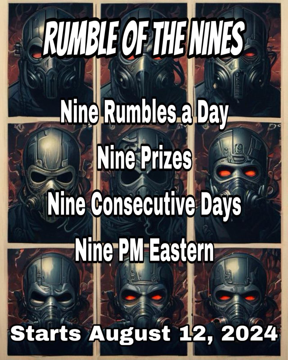 Rumble of the Nines

Come rumble with us nine times a day for nine consecutive days at 9pm Eastern. 

Prizes every day ranging from Drip to Doomsday NFTs and more.

Like. Repost. And Tag 3 on this post to be eligible for the top prizes. 

In the discord.

discord.gg/smokedoutlabs