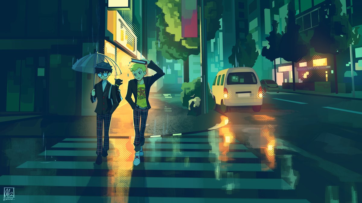 alinalal_'s tweet photo. beneath the  mask (rain version) https://t.co/Owc27XJS9m