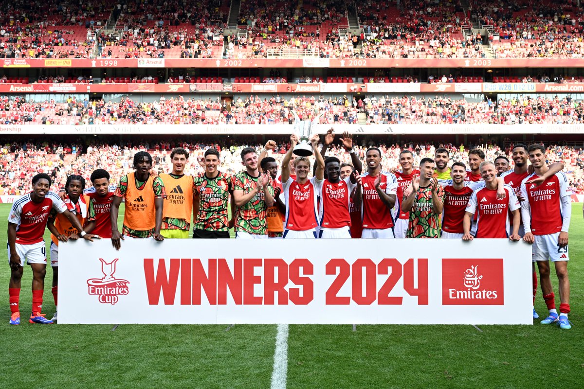 Arsenal's tweet photo. The perfect way to end a positive pre-season 👏 https://t.co/rjEnJu6HO0