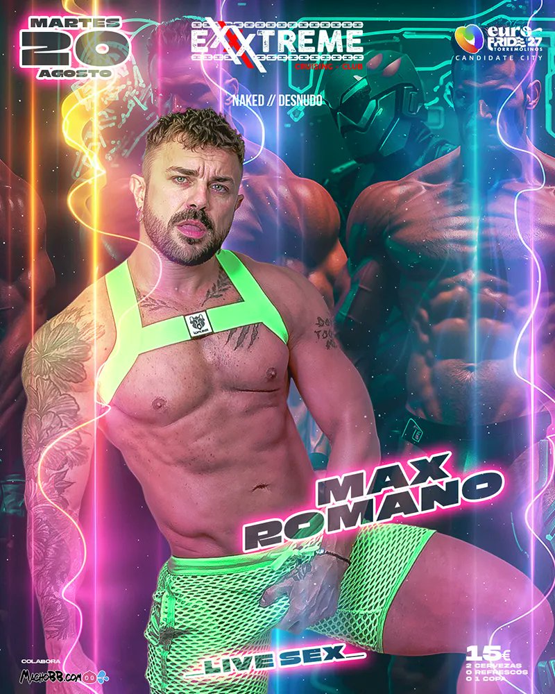 FrankFoRealz's tweet photo. August Headliners for @Exxxtremecruis1 in Torremolinos. Live shows everyday!
August 19th
#KokiCastillo
August 20th 
@maxromanogang 
August 21st 
@manuelscalco86 
August 22nd 
@purocastrox https://t.co/9fACJzprsx