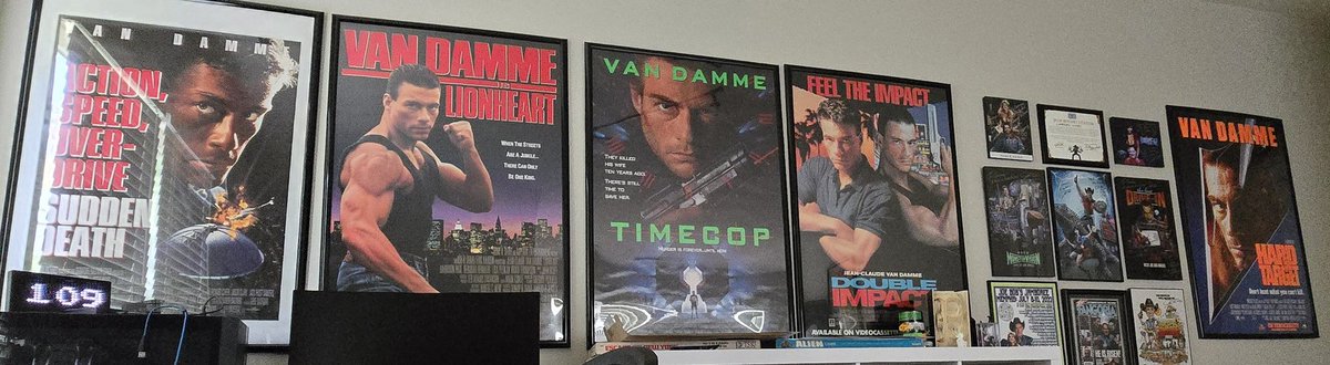 yecul1980's tweet image. In honor of Timecop, I updated my poster wall to celebrate Van Damme @JCVD 

@kinky_horror @TheMutantFam #Timecop

Yes, I am missing Bloodsport and a few others!