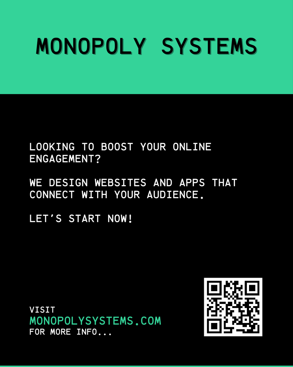 MonopolySystems's tweet photo. Looking to boost your online engagement?
We design websites and apps that connect with your audience.
Let's start now!
#SoftwareDevelopment #WebDevelopment #AppDevelopment #UXDesign #DigitalMarketing #Digital
#App #Wesbite #Flyers #satna #madhyapradesh #india https://t.co/K3tdtKRqvJ