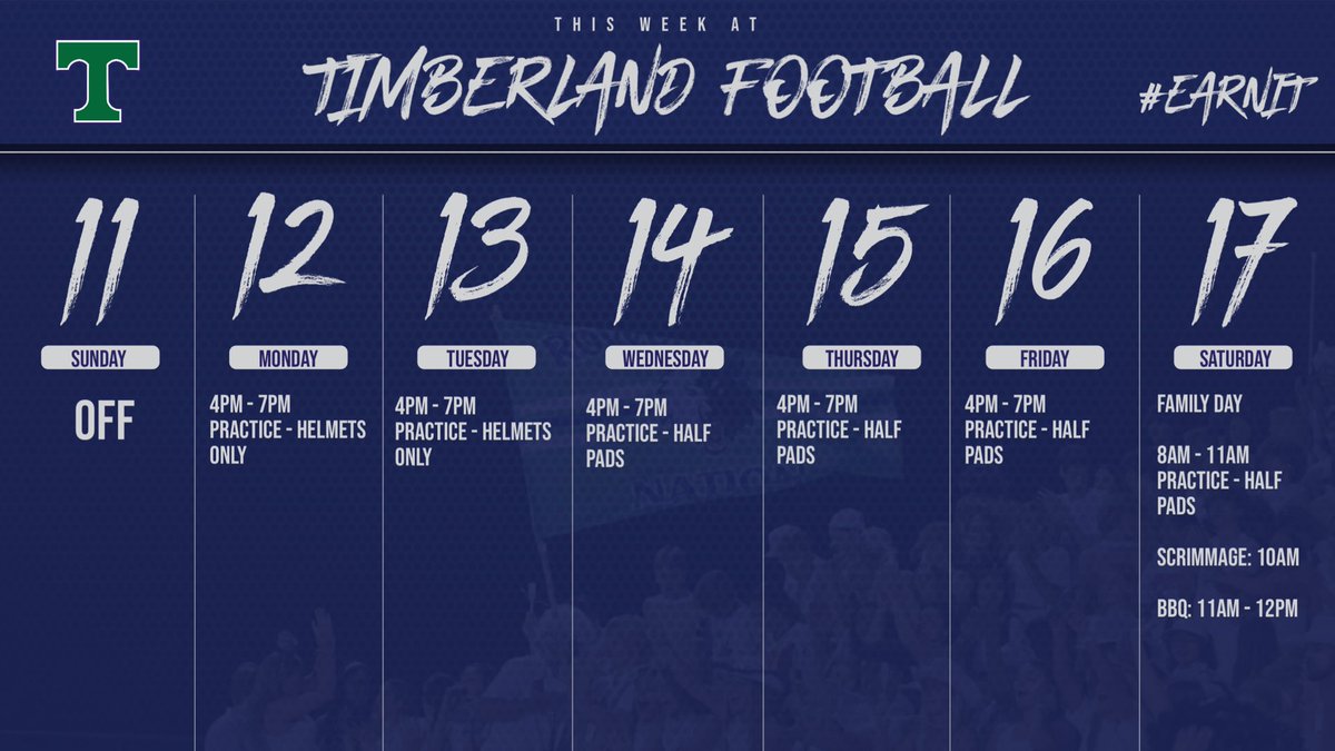 FootballTHS's tweet photo. The 2024 season officially begins tomorrow! Here’s a look at the week ahead. #EarnIt https://t.co/zBinUPXEA8