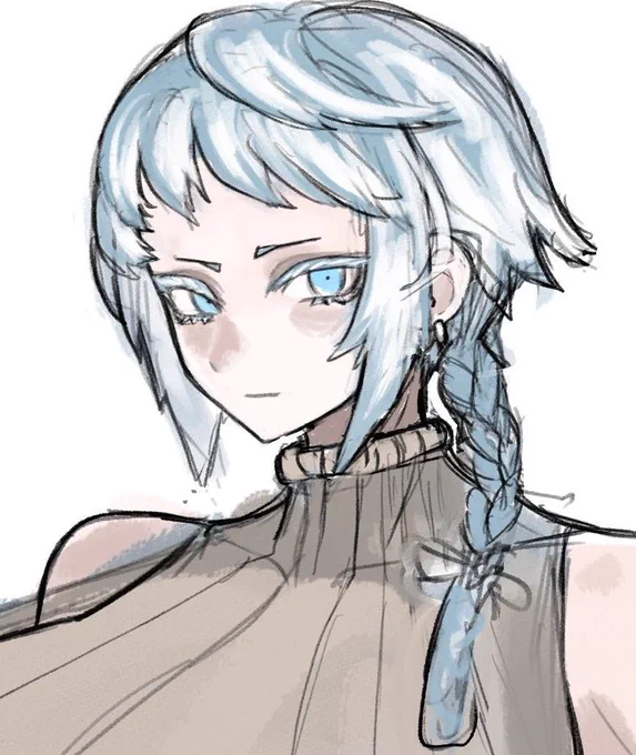 skeb進捗。依頼でも貰わなければ滅多に人間のオリキャラは描かないんですが、これは中々良いかも知れない… 
