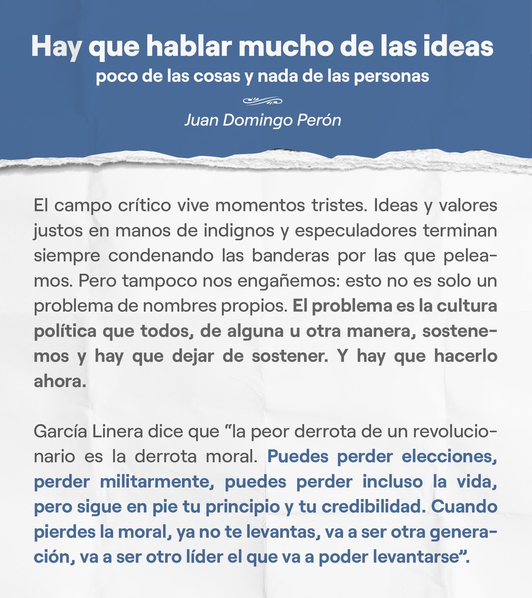 🧵
Cómo pasar de la bronca y la indignación a la acción y la esperanza. Compartimos algunas ideas sobre lo que pasó pero sobre todo una invitación para construir lo que viene. Hay que cambiar la forma de cambiar y hay que hacerlo ahora.
🔗 pagina12.com.ar/759322-destruc…