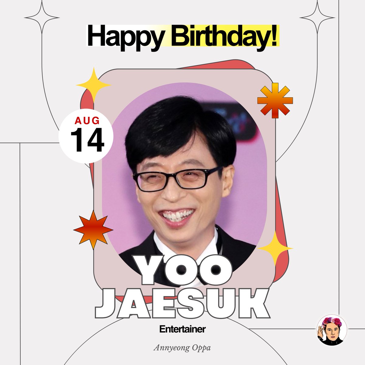 TheAnnyeongOppa's tweet photo. Today is Yoo Jaesuk’s special day! 🥳

Happiest birthday to the talented Yoo Jaesuk! May your day be blessed and filled with happiness and joy! ❤️🎉

#HappyYooJaesukDay https://t.co/YKukVbwG16