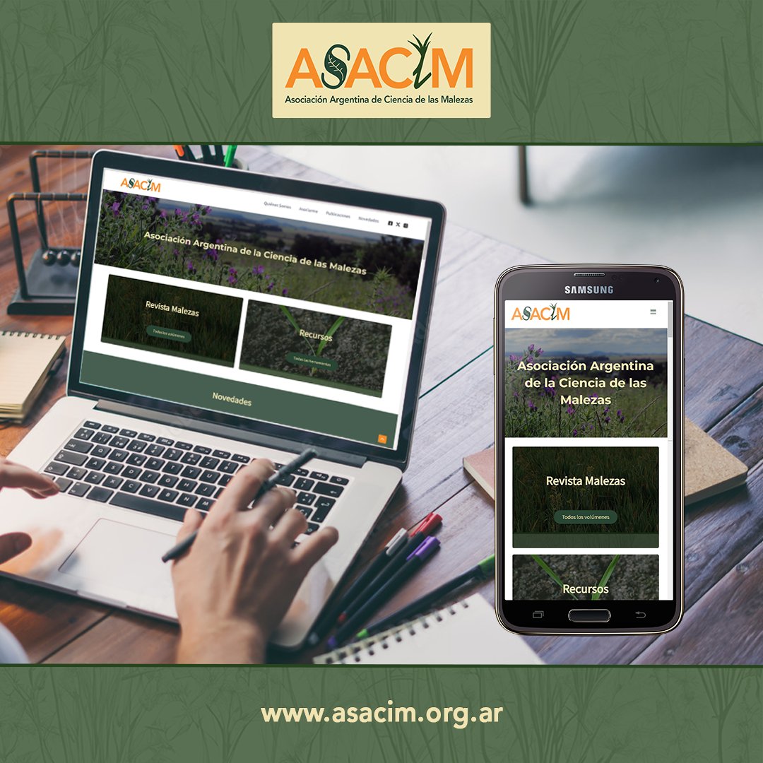 ASACIM_Malezas's tweet photo. Tenemos el agrado de presentar nuestra nueva página web.

Te invitamos a recorrerla, difundirla y acceder a toda la información y contenidos de ASACIM desde tu pc o celular en https://t.co/Z9BTUeTjWM

#ASACIM #WeedsCience #Malezas #RevistaMalezas https://t.co/iaDkvdGoNl