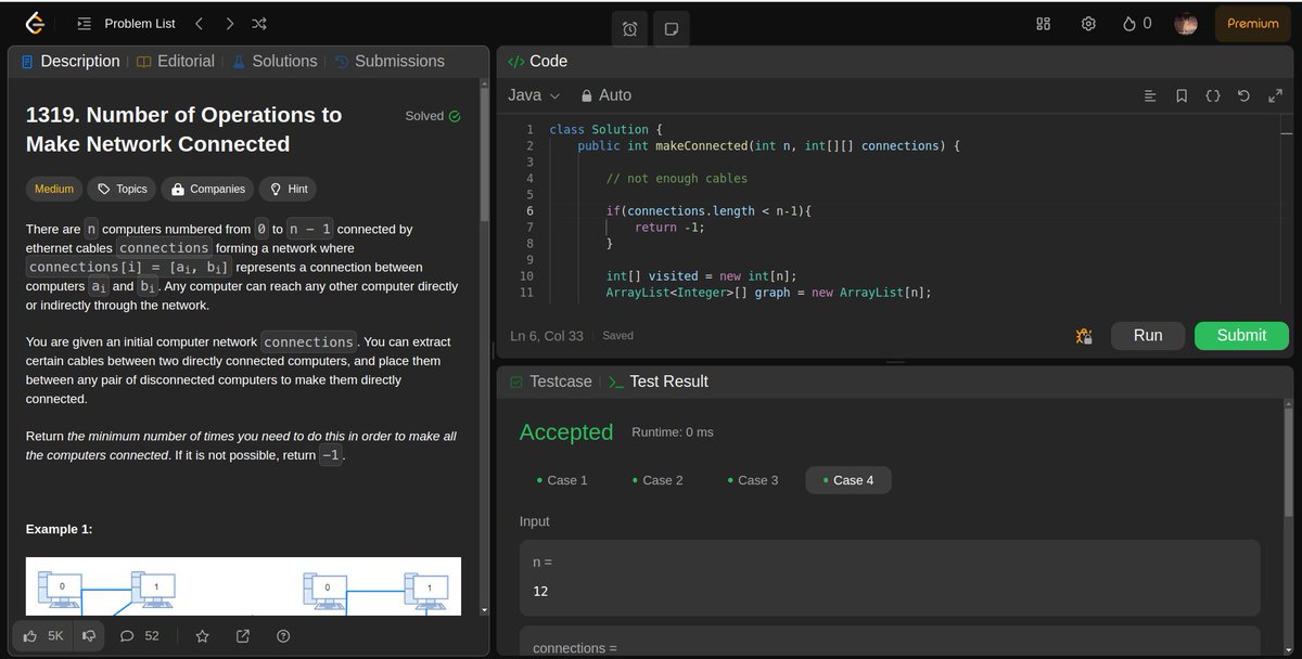 shi_codes's tweet image. ✅ Block, block scope, lexical scope, shadowing, illegal shadowing in JavaScript
✅Closures, creation &amp;amp; use cases.
✅ LeetCode : Number of Operations to Make Network Connected

#DSAlgo #DSA #100daysofcodechallenge #leetcode #javascript #graphs