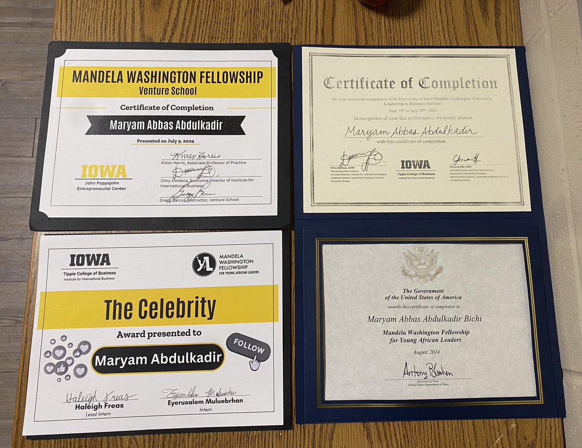maryambichi_'s tweet photo. Excited to have completed my 6-week Mandela Washington Fellowship program at the University of Iowa 🇺🇸, sponsored by the United States Department of State. Grateful for the knowledge gained, the experiences shared, and the invaluable connections made during the fellowship. https://t.co/raZBQLUzj5