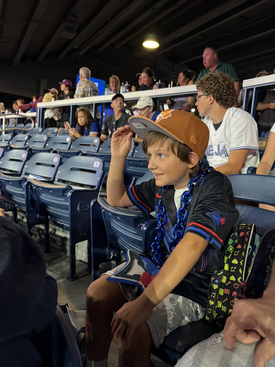 It’s <a href="/Tee_Belf8/">Taylor Belford</a>’s little brothers first live Jays game… HE IS JACKED UP ABOUT IT! In town from Alberta, has a new Vladdy Jersey and can’t wait for the game to start. God baseball is the best