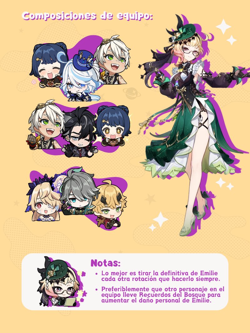 GenshinCenter's tweet photo. ᓚᘏᗢ    ¡Emilie Build! (ver 4.8) 🖇️
Esta va para todos los basados que la sacaron 💋 ¡Disfrutenla!
- 🪶 https://t.co/6zyOCajpuz