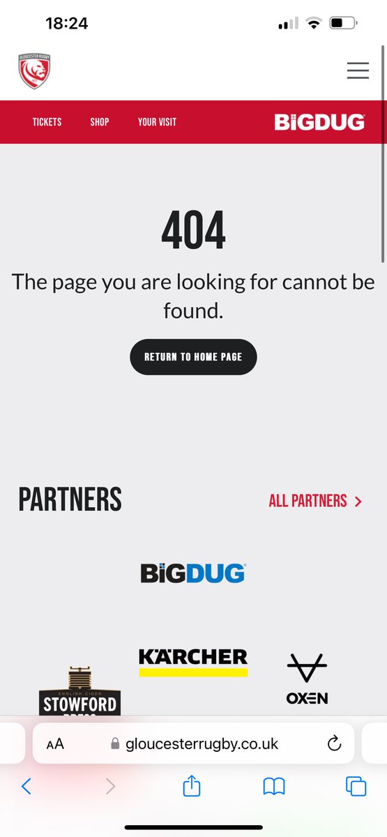 mrward85's tweet photo. @gloucesterrugby does this mean you don’t do charity requests? This is the outcome when clicking the link on your website: https://t.co/zfh2mT6tId