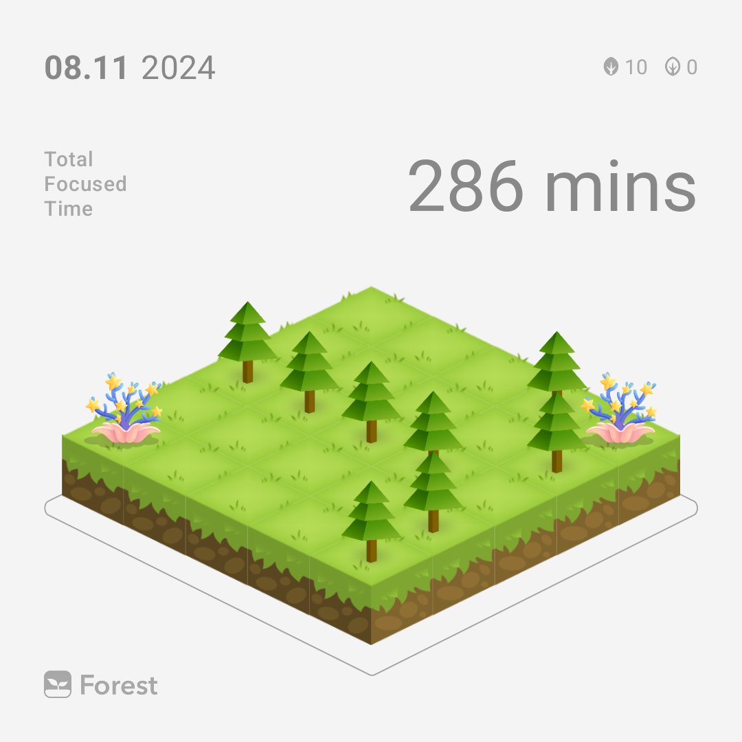 shi_codes's tweet image. Well my forest screams that it was a productive day !!! 🤭🌻✨

Each tree represents 30 minutes of focused work.

#forest #productive #CodingJourney  #javascript #pomodoro