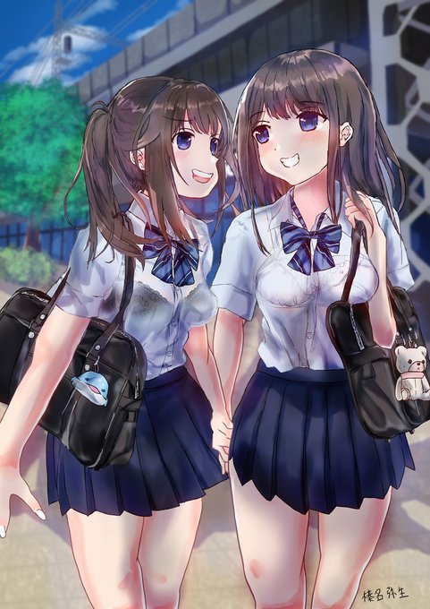 セミロングちゃんとツインテちゃん❤ 