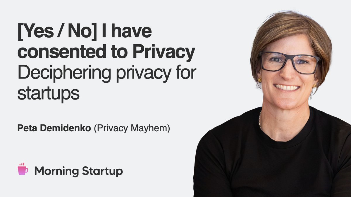 Deciphering privacy for #startups with Peta Demidenko is live streaming now! 

Watch the live stream or post-event recording here 👉 perthvideo.com.au/morning-startu…

#livestream #dataprivacy #perth
