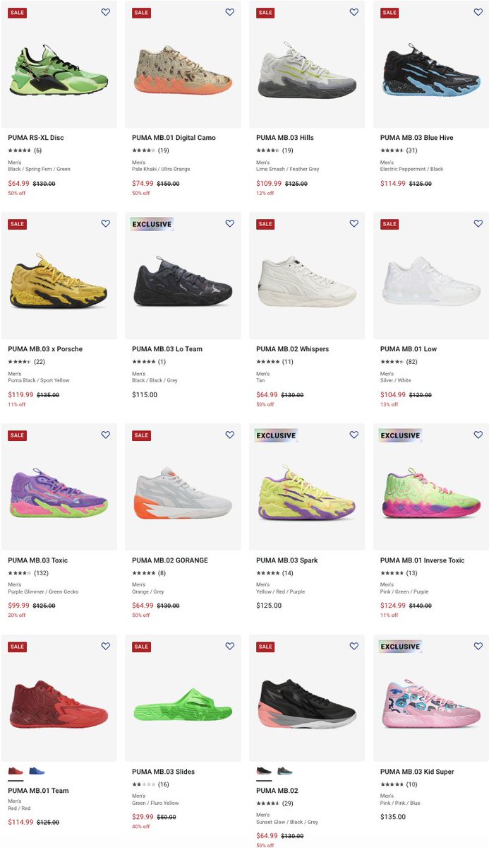 snkr_twitr's tweet photo. AD: LaMelo Ball x Puma MB styles as low as $47.99 w/code SPORT20 

Shop -> https://t.co/943Eh0jniA

25% off on $150+ w/code SPORT25 https://t.co/uYqxYaOxzX