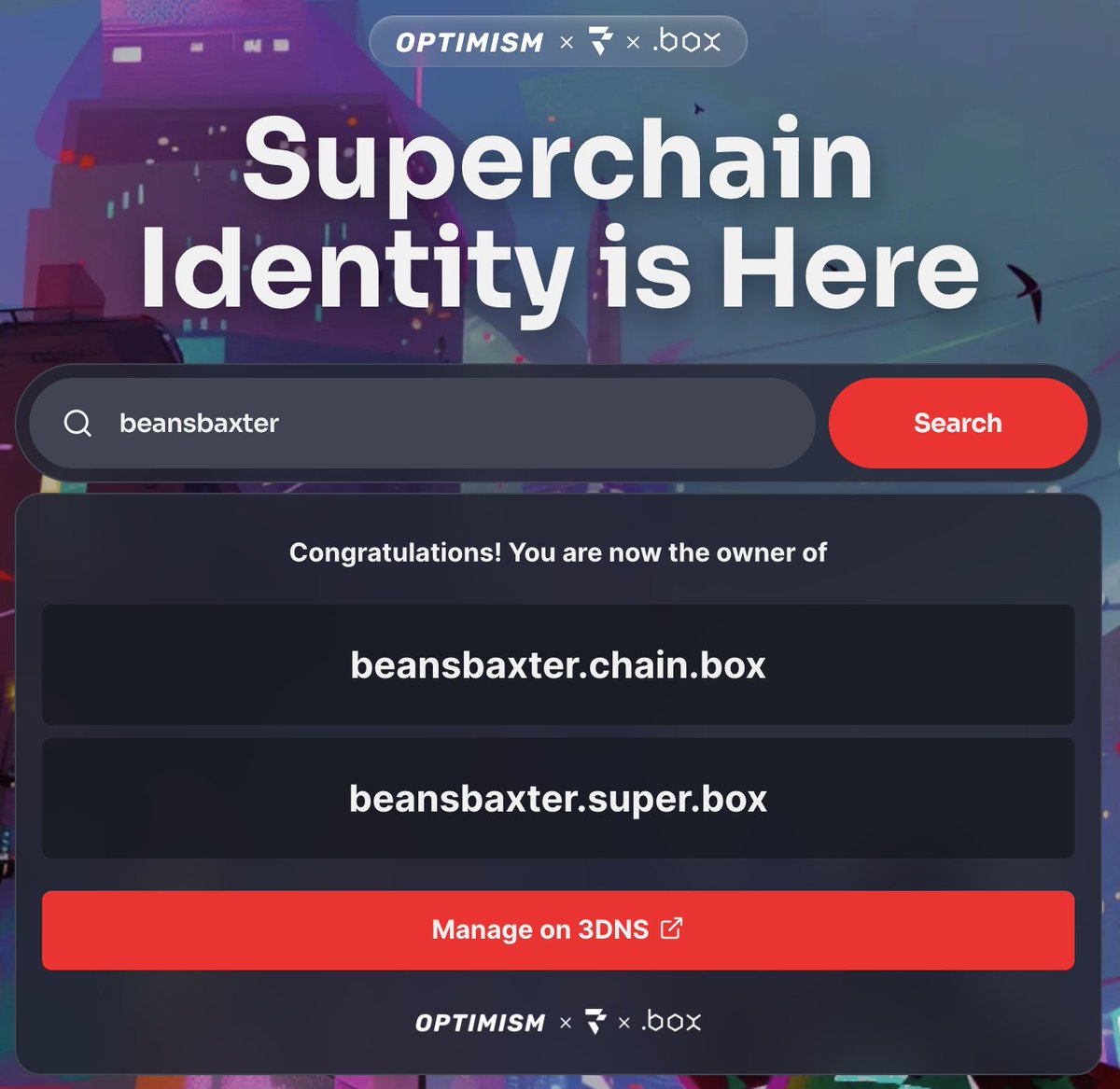 0xbeansbaxter's tweet photo. Minted a couple more blockchain domains...

Registered using the @optimism network and managed using @3dns_inc

#Ethereum #Optimism @boxdomains @ensdomains https://t.co/Yk98IRGpwU